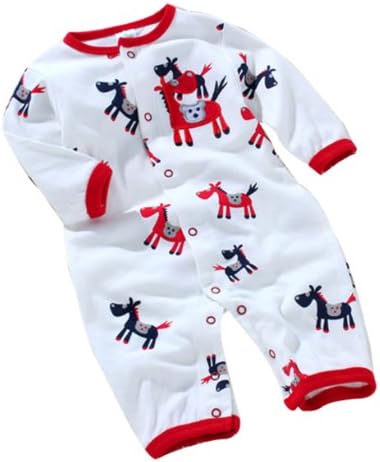 [FBA GET IT SOON] Baby Toddler Cotton Infant Jumpsuit Front Horse