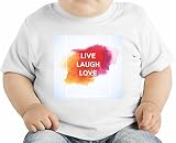 Live Laugh Love Print オーガニックベビーTシャツ 12 - 18 Months