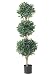 Pack of 2 Potted Artificial Sweet Bay Triple Ball Topiary Trees 4'