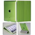 KHOMO DUAL CASE: Green Polyurethane Smart Cover FRONT + GreenPoly-carbonate BACK Protector for Apple iPad 2 new iPad 3 (The new iPad HD)
