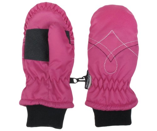 Capelli New York Toddlers Girls Swirl Color Block Ski Glove With Retro Jeans Embroidery