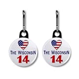 SUPPORT the WISCONSIN 14 Politics 2-Pack 1 Black Zipper Pull Charms