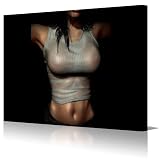 Sexy See Through Top Big Boobs 30x22 Gallery Framed Canvas Art Print Ready To Hang NEW