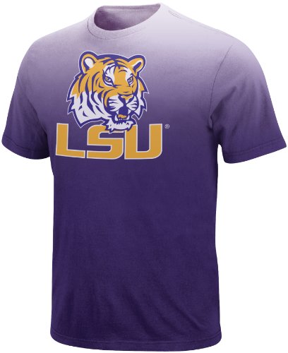 NCAA Men's Lsu Tigers Big Hitter Short Sleeved Sandblasted Tee (Purple,Large)