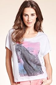 Indigo Collection Horse Print Jersey T-Shirt with Modal