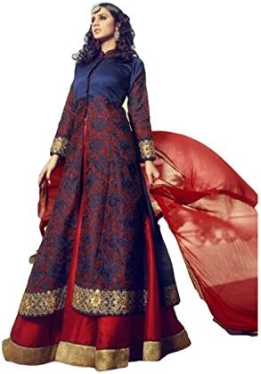 Prachstore Inidan Party wear Designer Anarkali Blue Color Salwar Kameez K-3589-2