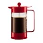 Bodum Bean French Press Coffeemaker with Locking Lever Lid, 8-Cup (34-Ounce), Red