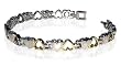 Stainless Steel Magnetic Golf Heart Ladies Bracelet 8"