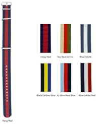 Military-Style Nylon Watch Strap - 22mm - Choose From 6 Different 3-Stripe Patterns