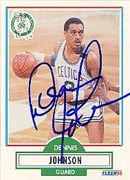 Dennis Johnson Boston Celtics Autographed/Hand Signed 1990 Fleer Card #9