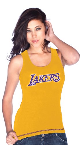 Majestic Threads Los Angeles Lakers Fisher Player Tank Top, Medium, Gold