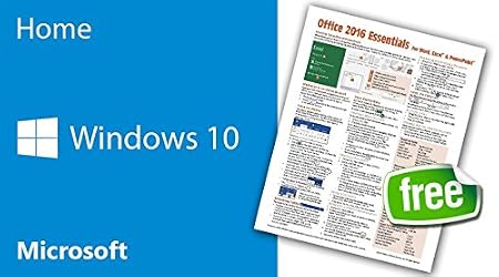 Windows 10 Home 64-BIT OEM DVD + FREE Office 2016 Essentials Quick Reference