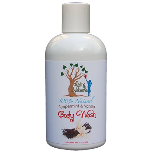 Loving Naturals 100% Natural Peppermint & Vanilla Body Wash 16-Ounce
