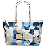Coach Signature Scarf Print Shoulder Handbag Purse New