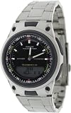 Casio Men's Casual Sports AW80D-1AV Silver Stainless-Steel Quartz Watch with Black Dial