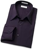  : Van Heusen Men's Long Sleeve Wrinkle Free Poplin Solid Shirt, Deep Purple, 15 32/33