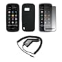 Solid Black Silicone Gel Skin Cover Case + Screen Protector + Rapid Car Charger for Nokia XpressMusic 5800