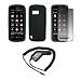 Solid Black Silicone Gel Skin Cover Case + Screen Protector + Rapid Car Charger for Nokia XpressMusic 5800