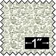 1:24 Scale French Champagne Green Toile Silk Fabric for Dollhouse
