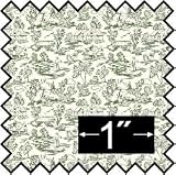 1:24 Scale French Champagne Green Toile 100% Silk Fabric for Dollhouse Miniatures