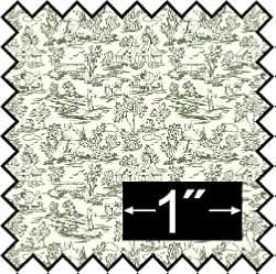 1:24 Scale French Champagne Green Toile Silk Fabric for Dollhouse