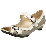 FLY London Women's Latch Open Toe Flat,Grey/White,39 EU (US Women's 8 M)