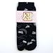 Moon Rabbit Tabi Fashion Ankle Socks with 2 Inch Cuff, Black