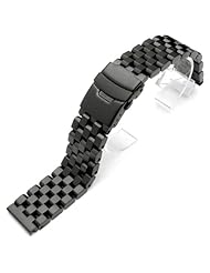 19mm Super Engineer II Solid Stainless Steel Watch Band Push Button PVD Black