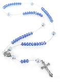 Linpeng Do it Yourself Crystal and Pearl Beads Rosary Kit, Sky Blue