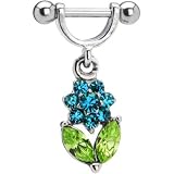 Zircon Blue Gem Daisy Helix Cartilage Earring