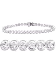 14K White Gold 4cttw Round Diamond Bracelet