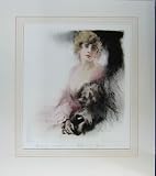 C J BAUER NADIA LADY DOG LARGE ORIGINAL ETCHING MOUNT