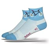 DeFeet Womens AirEator Pedal Power Blue Cycling/Running Socks   AIRPPB