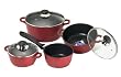 Karcher 112174 Kochtopf Set - hochwertiges 7-teiliges Aluguss Kochtopf Set - Teflon® Classic beschichtet - bourdeaux