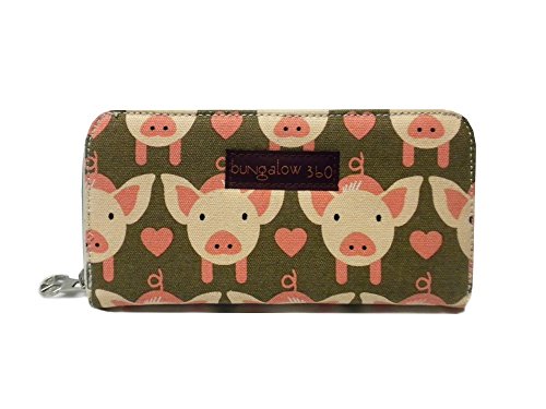 Bungalow360 Zip Around Wallet, Pig