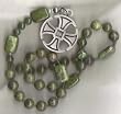 Anglican Rosary of Chrysocolla with Canterbury Cross