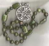 Anglican Rosary of Chrysocolla with Canterbury Cross