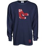 Reebok Boston Red Sox Navy Blue Cooperstown Retro Logo Long Sleeve Thermal T-shirt