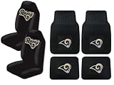 A Set of 4 NFL Universal Fit Front All-Weather Floor Mats and A Set of 2 Universal Fit Seat Covers - St. Louis Rams