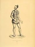 1843 Engraving Costume Body Art Man Tattoo Pacific Isle - Original Engraving