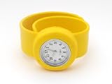 MINI SNAP/SLAP ON SILICONE WATCH - NEW SMALLER DESIGN - YELLOW