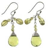 EXP Handmade Green Aventurine & Peridot Beaded Earrings With Sterling Silver