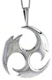 Sterling Silver Buddhist Tomoe Pendant, 1 5/16 in. (33mm) tall