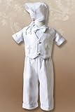 Matte Satin Christening Outfit with Embroidered Crosses