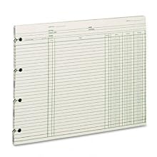 Wilson Jones GN2DA Green End-Balance Ledger Form Paper, Both Sides Alike, Punched for Post Binders, 9-1/4" X 11-7/8", 100 Sheets/Pack