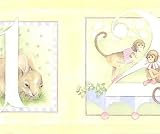 Pastel Yellow 1 to 10 Animal Counting Wallpaper Border