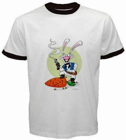 Men's Customized ROBIN HOOD RABBIT 100% Cotton White Ringer T-shirt