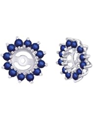 14K White Gold 1 3/8 ct. Sapphire Earring Jackets