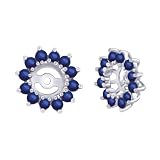 14K White Gold 1 3/8 ct. Sapphire Earring Jackets