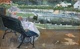 Wallmonkeys Peel and Stick Wall Decals - Lydia Seated on a Porch, Crocheting by Mary Stevenson Cassatt - 18